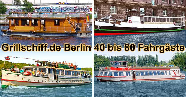 Grillschiff Berlin 40 bis 80 Fahrgste mieten Grillfest Grillparty in Deutschland
